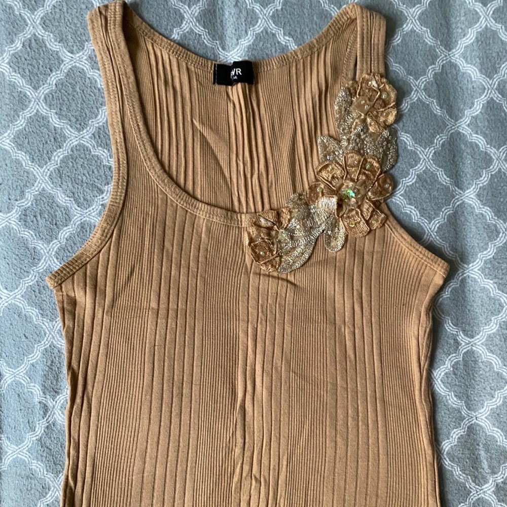 ๐ฟ FWR Beige Ribbed Tank - Picture 1 of 2